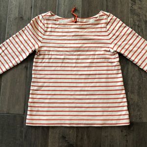 Orange and cream striped top